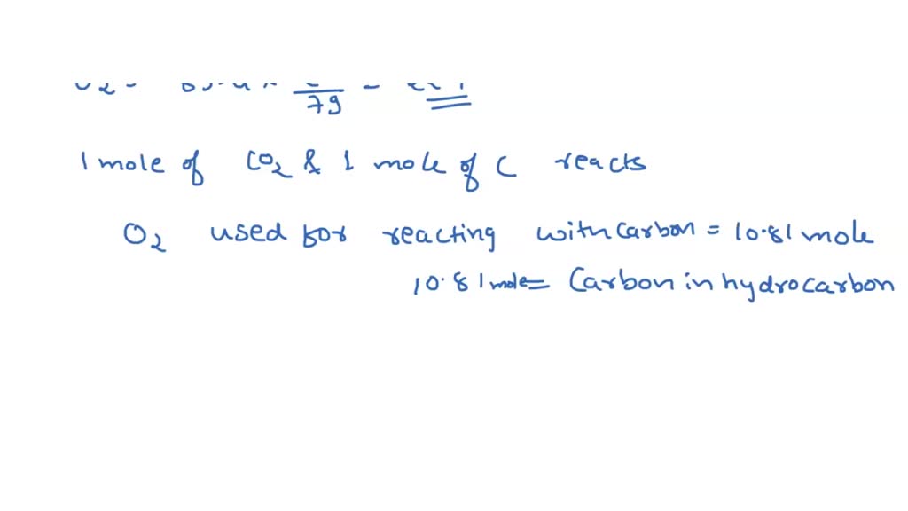 SOLVED 5. A hydrocarbon is burnt with excess air. The Orsat analysis