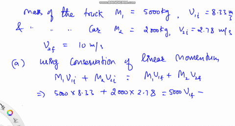 the-5000-kg-truck-and-2000-kg-car-are-travelling-with-velocities-shown-just-before-they-collide-after-collisionthe-car-moves-with-a-velocity-of-l0-ms-to-the-right-vednnoaa-b-coefficient-of-r-44407