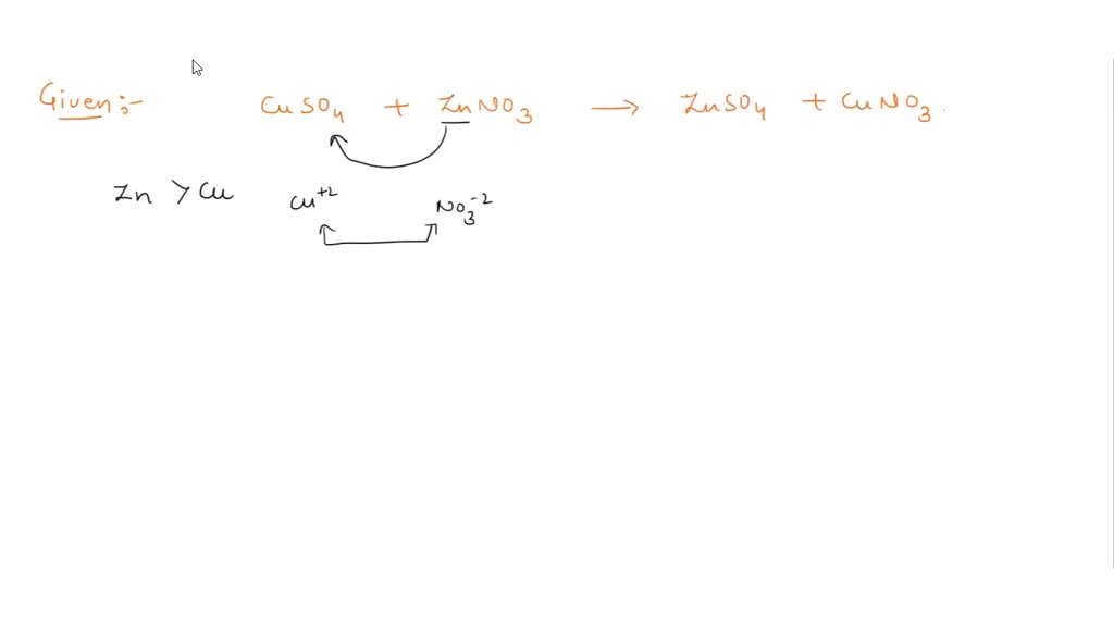 SOLVED Copper (II) sulfate + Zinc nitrate â†’ Copper (II) nitrate