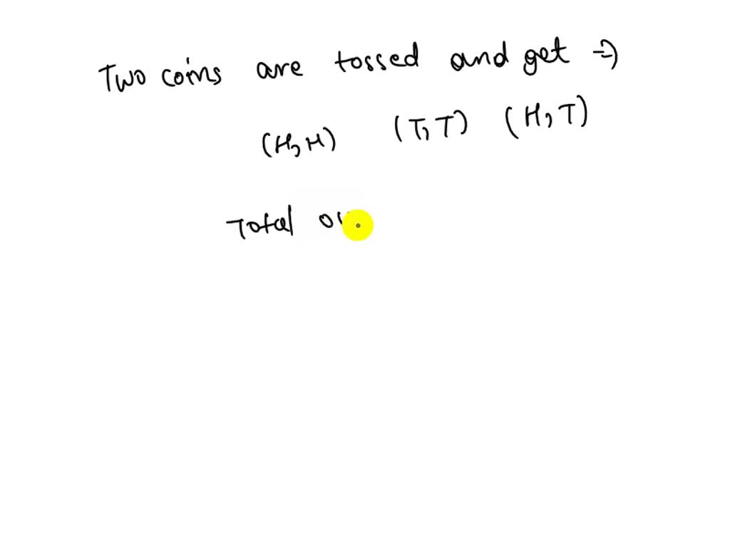 SOLVED: Two Coins Are Tossed, Find The Probability That Two Heads Are ...