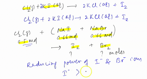 when-chlorine-gas-is-bubbled-into-aqueous-potassium-lodide-solutlon-redox-reaclon-occurs-give-the-ionic-equation-for-this-reaction-state-symbols-are-nok-required-ji-in-a-further-experiment-0-99573