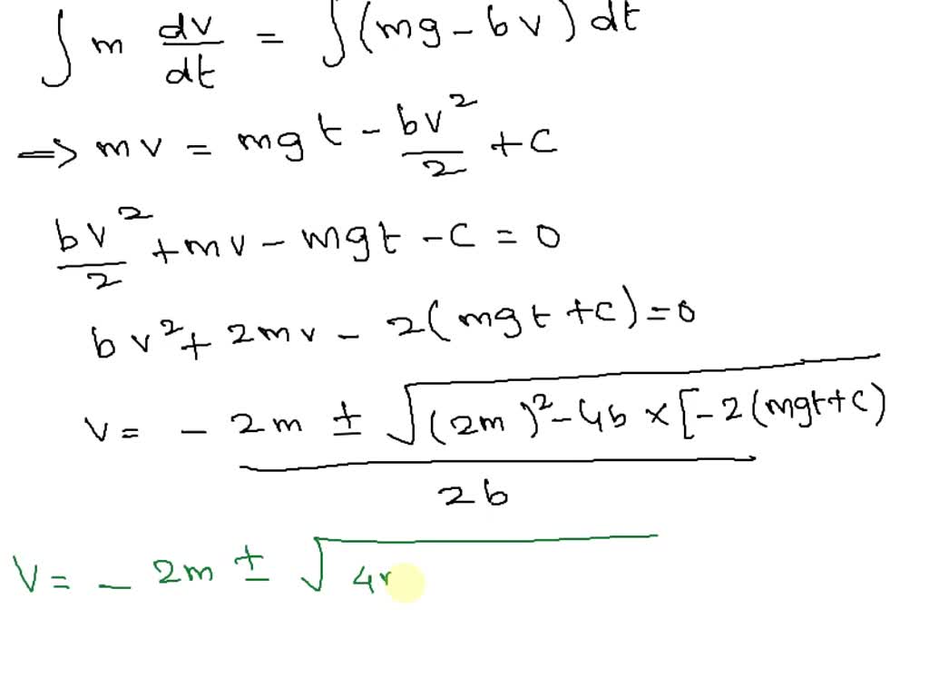 SOLVED The motion of a body falling in a resisting medium may be