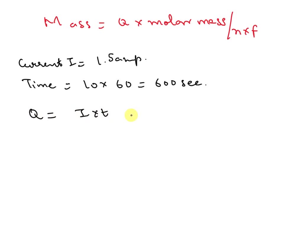 SOLVED A solution of CuSO4 is electrolyzed for 10 minutes with a