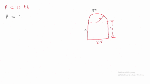 norman-window-has-the-shape-of-a-rectangle-with-a-semicircle-on-top-as-shown-below_-a-norman-window-with-outer-perimeter-10-ft-is-to-be-constructed_-a-express-h-in-terms-of-r-hr-5-_-2-2-b-ex-48963