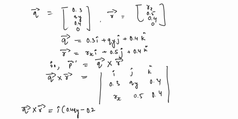Perpendicular Matrix A vector 𝐩 is 10 units long and is perpendicular to vectors 𝐪 and 𝐫 ...