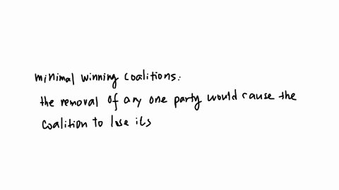 the-minimal-winning-coalitions-are-the-ones-where-two-or-more-parties-hold-more-than-50-of-the-legislative-seats-group-of-answer-choices-true-false