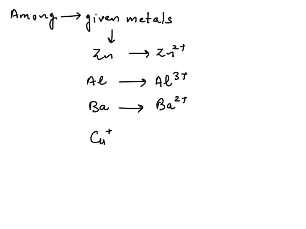 SOLVED QUESTION 7 Identify the metal that is likely to have variable