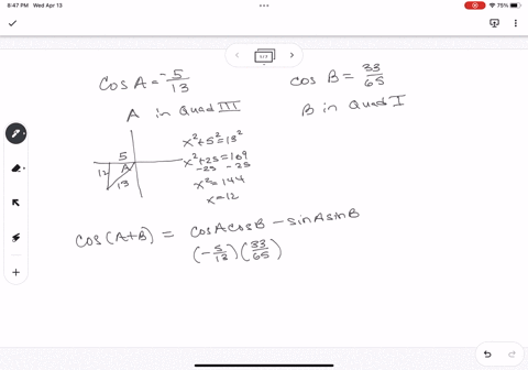 you-are-given-that-cosa513-with-a-in-quadrant-iii-and-cosb3365-with-b-in-quadrant-i-find-cosab-43766