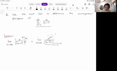 use-the-root-test-to-determine-the-convergence-or-divergence-of-the-series-sum_n2infty-fracnln-nn-2-06202