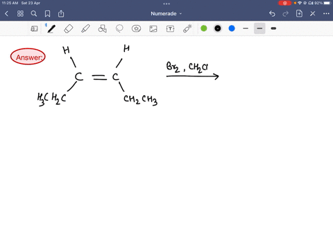 draw-the-major-organic-products-generated-in-the-reaction-below-pay-particular-attention-to-regio-and-stereochemical-detail-brz-chchz-h3chzc-chzch3-draw-the-molecules-on-the-canvas-by-choosi-22188