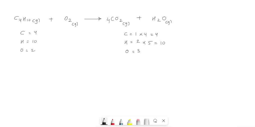 SOLVED: Write balanced equation for the combustion of gaseous butane ...