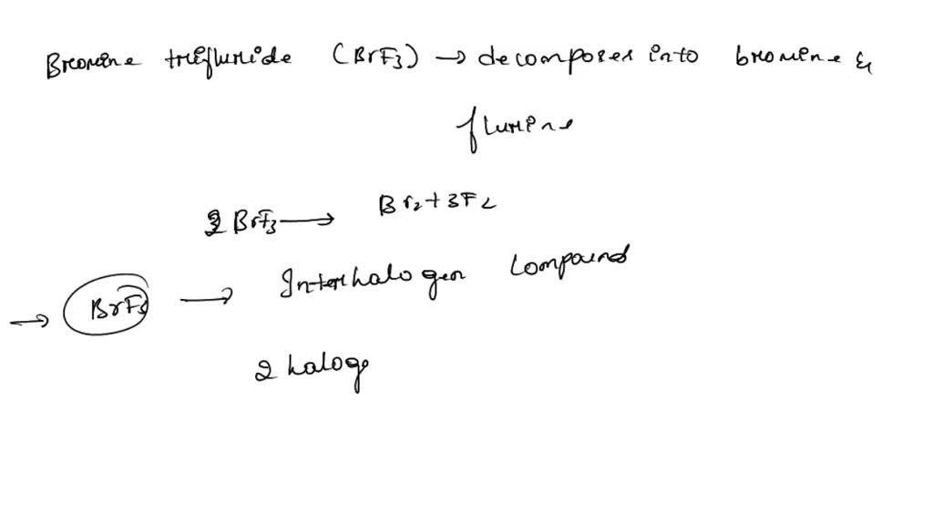 SOLVED Pure bromine trifluoride to its elements.