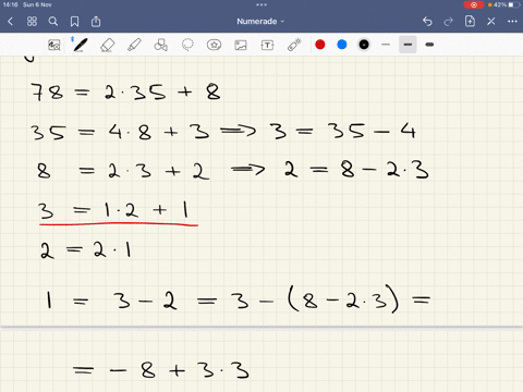 1a-using-the-method-shown-in-class-which-first-uses-the-euclidean-algorithm-and-then-goes-back-up-the-list-of-equations-express-the-gcd35-78-as-a-linear-combination-of-35-and-78-show-your-wo-03768