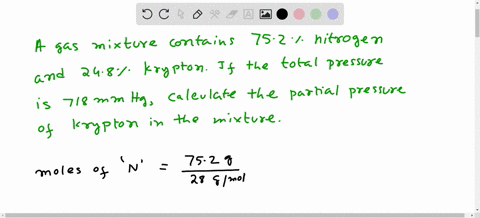 what-is-the-partial-pressure-of-krypton-in-the-mixture-if-the-total-pressure-is-718-mmhg-a-gas-mixture-contains-752-nitrogen-and-248-krypton-by-mass-07575