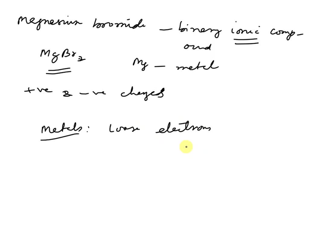 SOLVED 28. Magnesium bromide is a binary ionic compound. From its