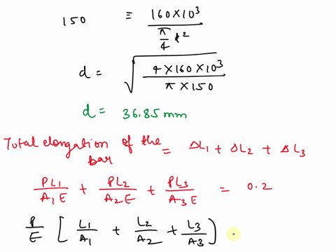 a-the-bar-shown-below-is-subjected-to-tensile-load-of-160-kn-if-the-stress-in-middle-portion-is-limited-to-150-mnm2-determine-the-diameter-of-the-middle-portion-find-also-the-length-of-the-m-10307