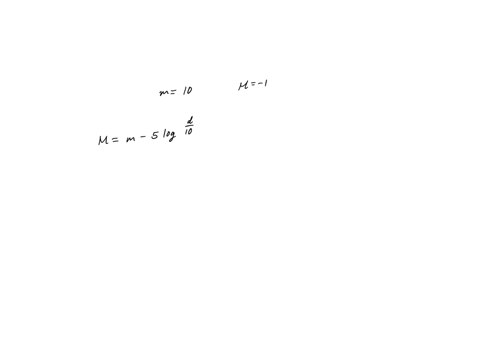 what-is-the-distance-module-of-a-star-with-apparent-magnitude-of-m10-and-absolute-magnitude-of-m-1-14221