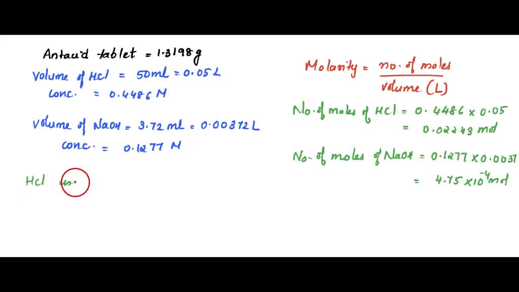 SOLVED: What is the percent of CaCO3 in an antacid given that a tablet ...