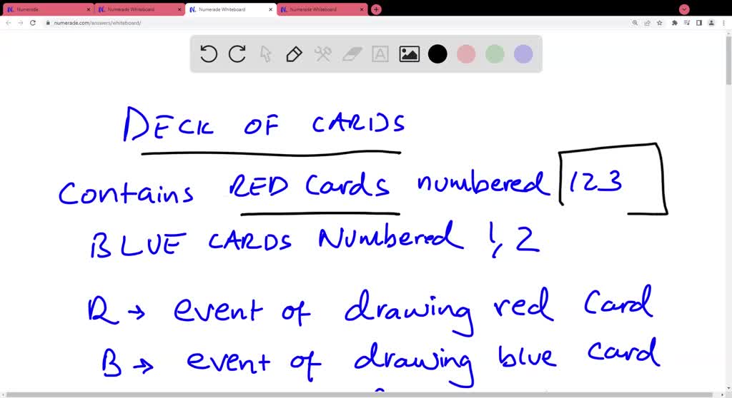 SOLVED: A Deck Of Cards Contains RED Cards Numbered 1, 2, 3 And BLUE ...