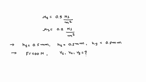 viscosity-1-015-ns-m2-2-05-ns-m2-3-02-ns-m2-which-is-fluids-two-plates-of-each-plate-area-is-1-m2-thicknesses-h1-05-mm-h2-05-respectively-mm-and-h3-05-mm-top-plate-at-constant-v-velocity-and-94486