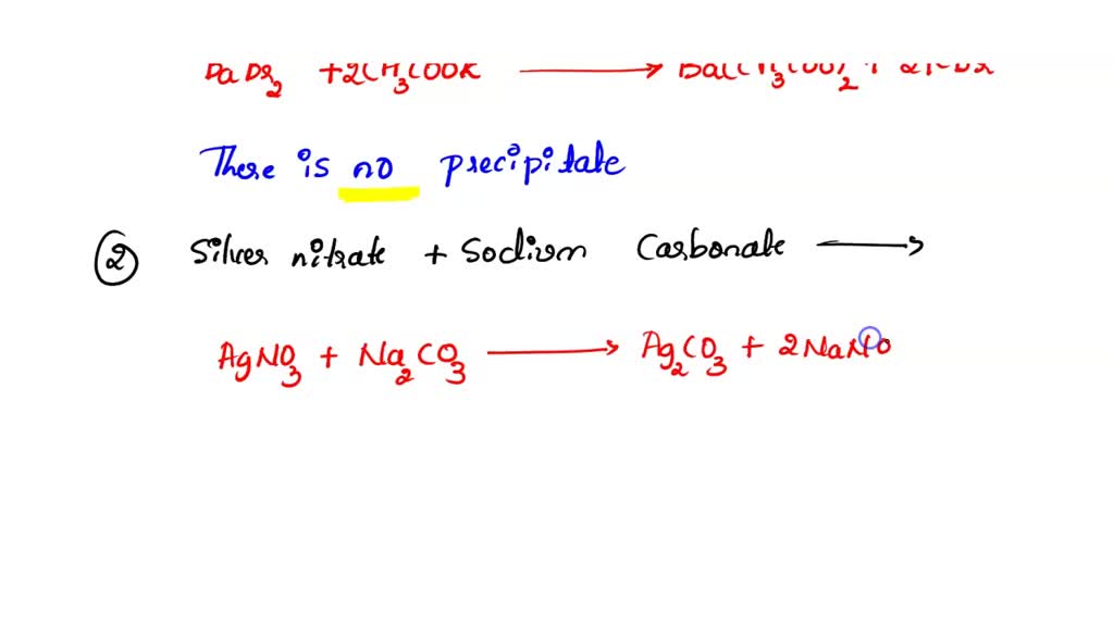 SOLVED Complete the table below by deciding whether a precipitate
