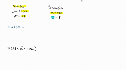 assume-that-iq-scores-are-normally-distributed-with-a-standard-deviation-of-15-points-and-a-mean-of-100-points-if-150-people-are-chosen-at-random-what-is-the-probability-that-the-sample-mean-36345