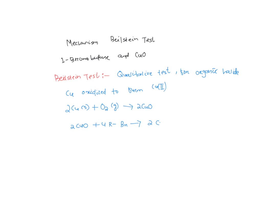 SOLVED Draw the reaction mechanism for 1Bromobutane and CuO during