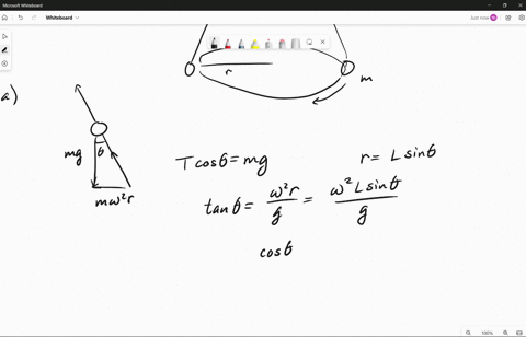 conical-pendulum-is-formed-by-attaching-a-ball-of-mass-m-to-a-string-of-length-l-then-allowing-the-ball-to-move-in-a-horizontal-circle-of-radius-r-figure-shows-that-the-string-traces-out-the-19442