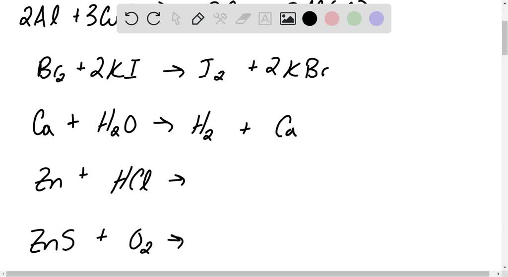 SOLVED Complete the following single displacement reactions using the