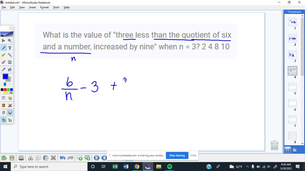 solved-what-is-the-value-of-three-less-than-the-quotient-of-six-and-a