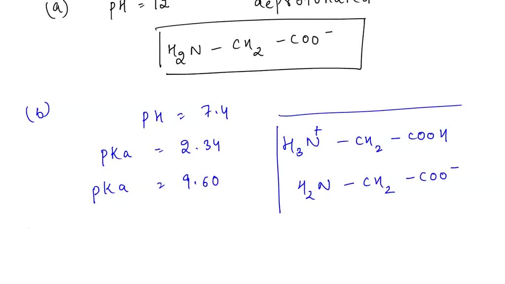 SOLVED The amino acid glycine (H2NCH2CO2H) has two acidic hydrogens
