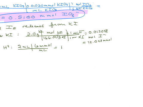 a-5000-ml-aliquot-portion-of-001020-m-kio3-solution-was-transferred-into-a-conical-flask-after-adding-20-g-ki-and-2-ml-of-6m-hcl-the-mixture-was-titrated-with-3132-ml-of-the-na2s2o3-solution-to-the-st