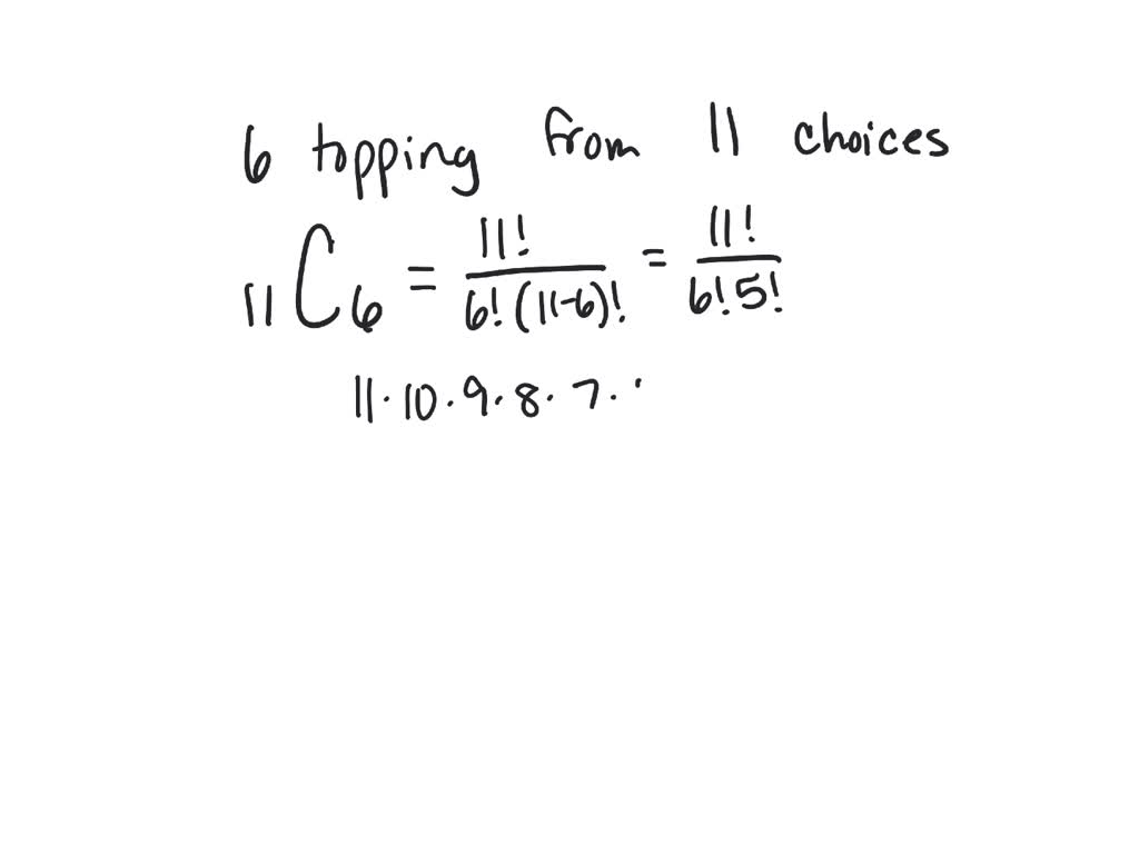 SOLVED A restaurant offers a special pizza with any 6 toppings. If the