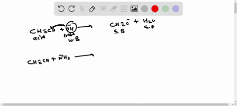 ethyne-chch-has-a-pka-of-25-and-water-has-pka-of-157-and-ammonia-nh3-has-a-pka-of-36-write-equilibrium-reactions-showing-arrows-that-indicate-whether-the-reactants-or-products-are-the-favore-48843