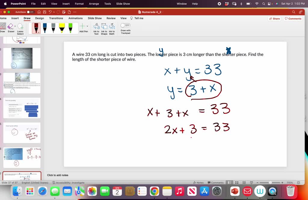 Ex: Find the Length of Two Pieces Cut From a Large Piece Given a  Relationship