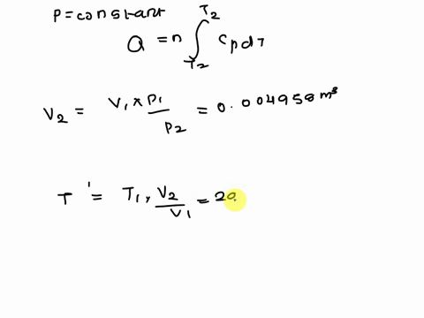 air-at-1-bar-and-29815-k-is-compressed-to-5-bar-and-29815-k-by-cooling-at-constant-pressure-followed-by-heating-at-constant-volumecalculate-the-heat-and-work-requirements-and-u-and-h-of-the-94651