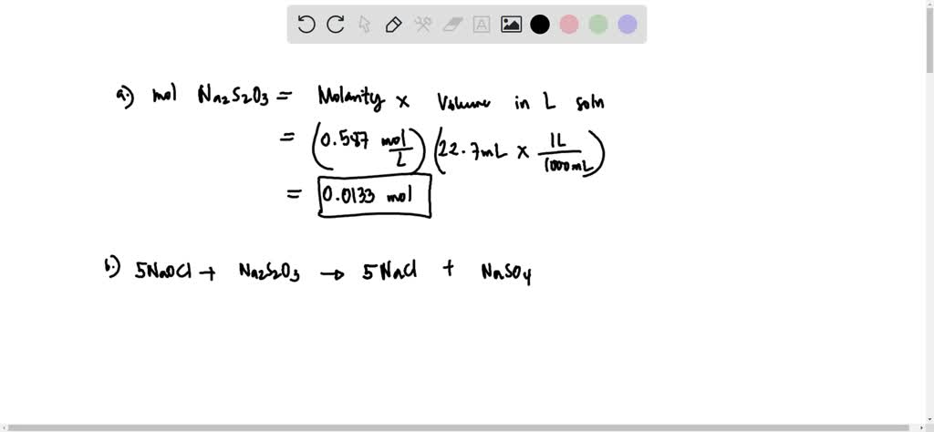 Solved Calculate The Moles Of Sodium Thiosulfate Na2s2o3 Contained