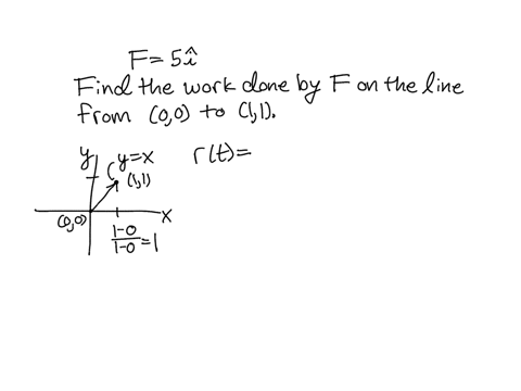 work-along-a-line-find-the-work-done-by-a-force-f-5i-magnitude-5-n-in-moving-an-object-along-the-line-from-the-origin-to-the-point-1-1-distance-in-meters-57963