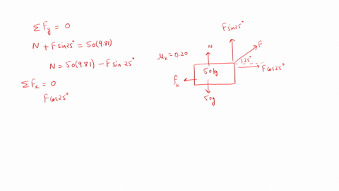 a-sled-plus-passenger-with-total-mass-50-kg-is-pulled-20-m-across-the-snow-the-coefficient-of-kinetic-friction-is-pk-020-at-constant-velocity-by-a-force-directed-258-above-the-horizontal-cal-49302