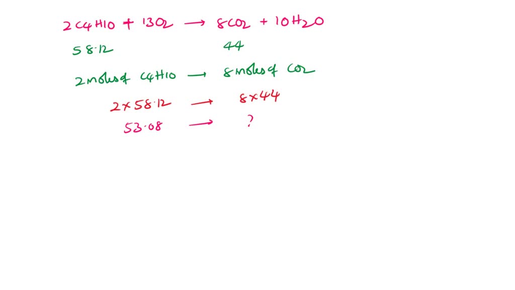 SOLVED: The balanced equation for the combustion of butane is: 2C4H10 ...