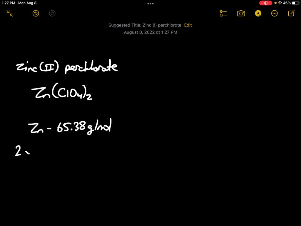 SOLVED Calculate the formula mass of zinc (ii) perchlorate. Express