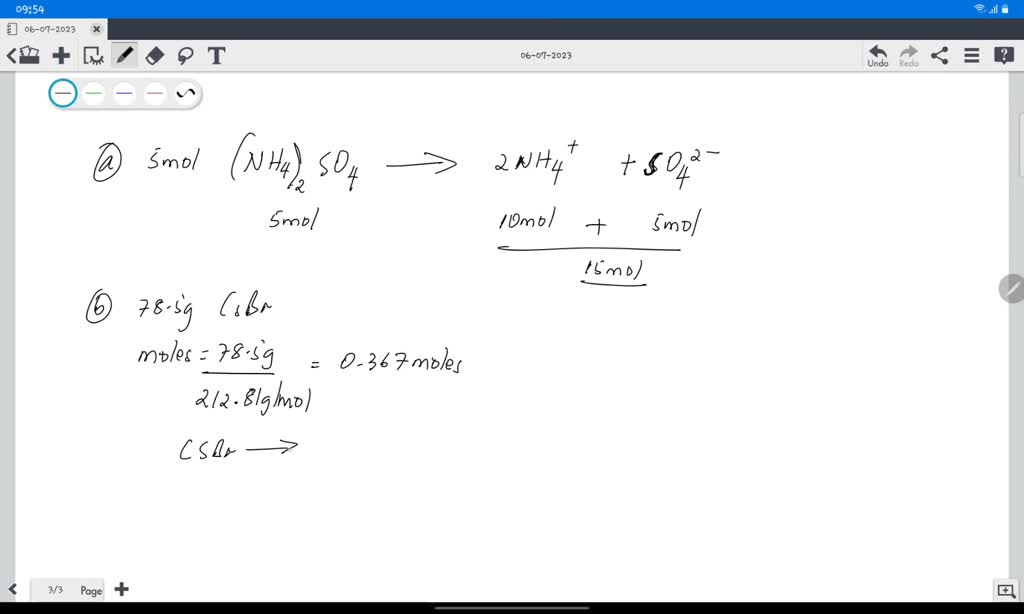 SOLVED How many moles of each ion are in the following solutions? a