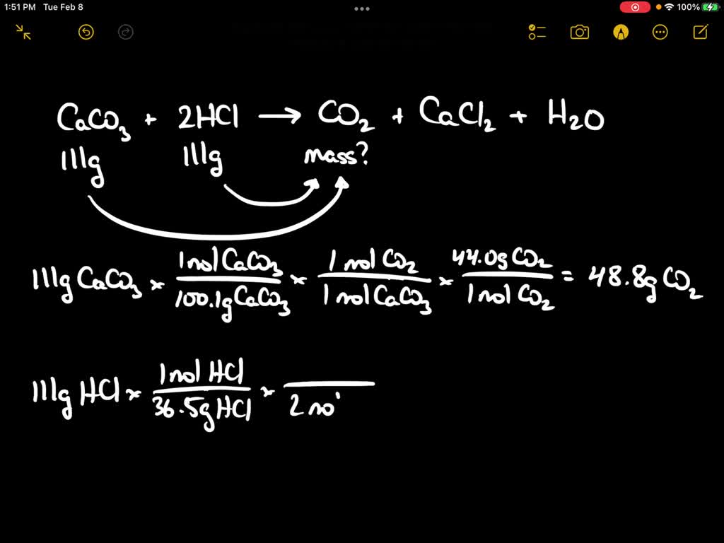 SOLVED The reaction between limestone and hydrochloric acid produces