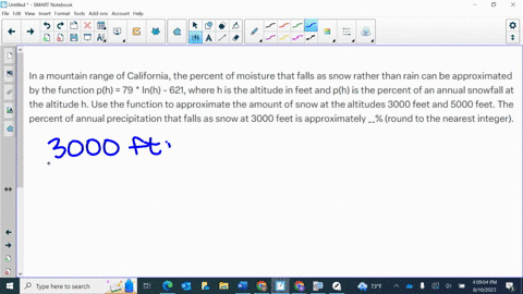 in-a-mountain-range-of-california-the-percent-of-moisture-that-falls-as-snow-rather-than-rain-can-be-approximated-by-the-function-ph79-in-h-621-where-h-is-the-altitude-in-feet-and-ph-is-the-85911