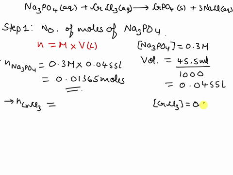 what-mass-of-precipitate-in-g-is-formed-when-455-ml-of-0300-m-na3po4-reacts-with-440-ml-of-0200-m-crcl3-in-the-following-chemical-reaction-na3po4aq-crcl3aq-crpo4s-3-naclaq-90293
