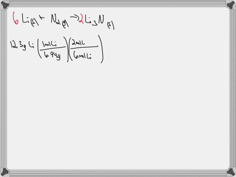 when-heated-lithium-reacts-with-nitrogen-to-form-lithium-nitridelis-n2g-li3ns-what-is-the-theoretical-yield-of-li3n-in-grams-when-123-g-of-li-are-heated-with-336-g-of-n2-if-the-actual-yield-00876