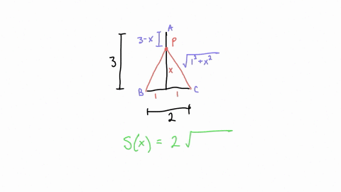 the-isosceles-triangle-below-has-height-aq-of-length-3-and-base-bc-of-length-2-a-point-p-may-be-placed-anywhere-along-the-line-segment-aq-what-is-the-minimum-value-of-the-sum-of-the-lengths-89868