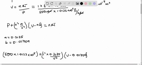 use-the-van-der-waals-equation-and-the-ideal-gas-equation-to-calculate-the-volume-of-1000-mol-of-neon-at-a-pressure-of-5000-atm-and-a-temperature-of-3550-k-explain-why-the-two-values-are-different-h-3