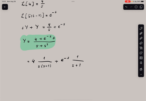 point-consider-the-following-initial-value-problem-in-which-an-input-of-large-amplitude-and-short-duration-has-been-idealized-as-delta-function-y-y-48t-_-1-y0-0-find-the-laplace-transform-of-66675