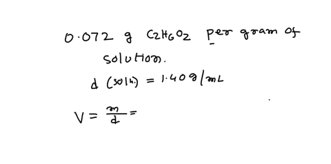 what-is-the-molarity-of-an-aqueous-solution-that-contains-0072-g-c2h6o2-per-gram-of-solution-the-density-of-the-solution-is-140-gml-10348